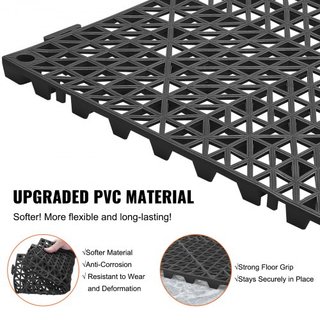 Cojín Modular Interconectable, Paquete de 55 Mats de Drenaje de 30 x 30 cm, Baldosas de Drenaje de PVC Suave Interconectables, Agujeros de Drenaje Antideslizantes para Baño, Cocina, Piscina, Húmed...