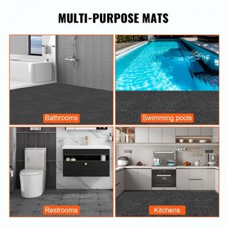 Cojín Modular Interconectable, Paquete de 55 Mats de Drenaje de 30 x 30 cm, Baldosas de Drenaje de PVC Suave Interconectables, Agujeros de Drenaje Antideslizantes para Baño, Cocina, Piscina, Húmed...