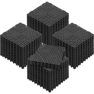 Cojín Modular Interconectable, Paquete de 55 Mats de Drenaje de 30 x 30 cm, Baldosas de Drenaje de PVC Suave Interconectables, Agujeros de Drenaje Antideslizantes para Baño, Cocina, Piscina, Húmed...