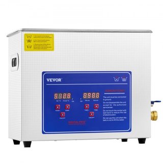 Limpiador Ultrasonido Profesional, Limpiador de Joyería Ultrasonico de 6 L con Temporizador Digital y Calentador, Limpiador Sónico Industrial de Acero Inoxidable de 40kHz para Gafas, Relojes, Anil...