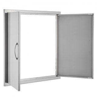 Puerta de Acceso para BBQ, Puerta Doble para Cocina Exterior de 790x790 mm, Puerta de Montaje Flush de Acero Inoxidable, Puerta Vertical de Pared con Manijas, para Isla de BBQ, Estación de Asado, ...