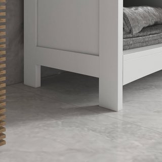 Mueble Bajo Lavabo de Suelo, Armario de Baño de 2 Puertas con 3 Estantes Abiertos en Estilo Country, 90X30X60Cm, Blanco