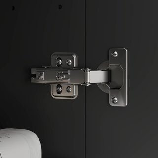 Armario Colgante De Baño Con Dos Puertas Y Espejo Y 2 Estantes Internos, Mueble De Baño Con Espejo Y Cierre Suave En MDF, 60X15X75 Cm, Negro