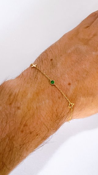 Bracciale fantasia in oro 18kt 750 malachite verde