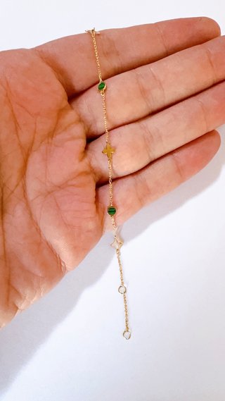 Bracciale fantasia in oro 18kt 750 malachite verde