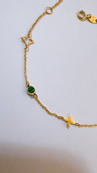 Bracciale fantasia in oro 18kt 750 malachite verde