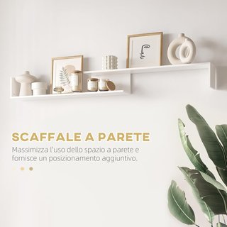 Mueble de TV con Estante de Pared, Estantes Abiertos y Armario de Madera, Mueble de TV Moderno para Sala de Estar y Dormitorio, Blanco y Madera