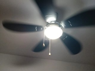 Lámpara Ventilador de techo negro y plateado