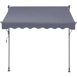 Toldo Retráctil Manual, Toldo Retráctil para Patio Exterior de 118" con Refugio Solar, Toldo Ajustable para Puerta de Patio y Ventana con Cortina de Sombra de 39" para Jardín, Patio, Balcón