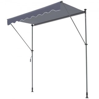 Toldo Retráctil Manual, Toldo Retráctil para Patio Exterior de 118" con Refugio Solar, Toldo Ajustable para Puerta de Patio y Ventana con Cortina de Sombra de 39" para Jardín, Patio, Balcón