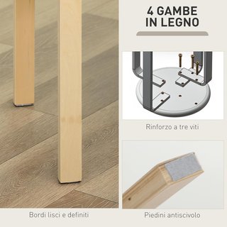 Juego de 4 Taburetes Apilables para Cocina y Sala de Estar, Taburetes Acolchados con Tapizado de Tela de Lino y Patas de Madera, Caqui