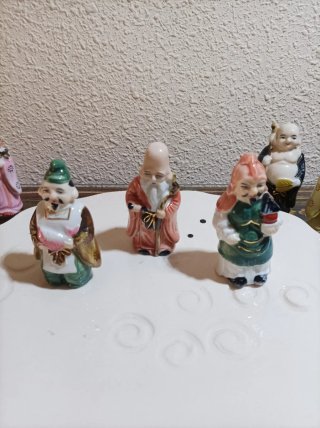 6 Budda Cinesi della Fortuna in Porcellana