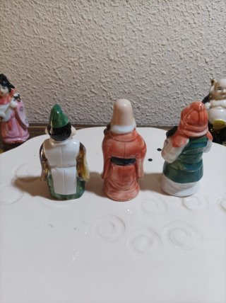6 Budda Cinesi della Fortuna in Porcellana