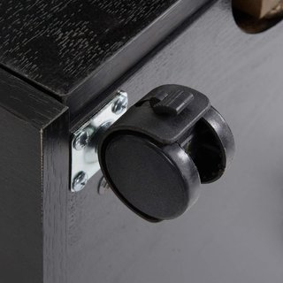 Archivador de Oficina con 3 Cajones y Cerradura, de Madera, Negro, 39.2 x 40 x 65.4 cm