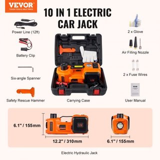 Gato Hidráulico Eléctrico para Automóviles 5 Toneladas 12V con Compresor de Aire Incorporado