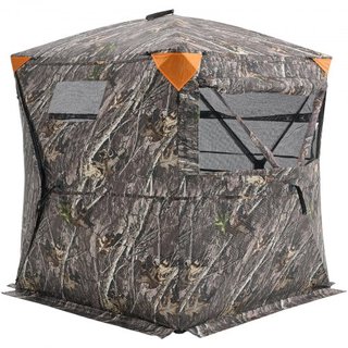 Escondite de Caza, Escondite Terrestre Transparente de 270°, Escondite para Ciervos Plegable para 1-2 Personas con Bolsa de Transporte, Tienda de Caza Portátil y Resistente, Malla Transparente Uni...