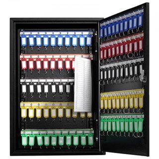 Gabinete para 200 Llaves, Caja de Llave con Cerradura Ajustable, Caja de Almacenamiento de Llaves de Seguridad de Acero, Organizador de Llaves con 200 Etiquetas de Llave Coloridas y 4 Tarjetas de ...
