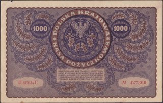 POLONIA - billete de 1.000 marek 1919 P# 29