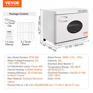 Calentador de Toallas Calientes, Calentadores de Toallas Spa de Gran Capacidad de 23L con Ventana Transparente, 2 Estantes de Acero Inoxidable, Capacidad para 50-60 Toallas, Calentamiento Rápido 2...