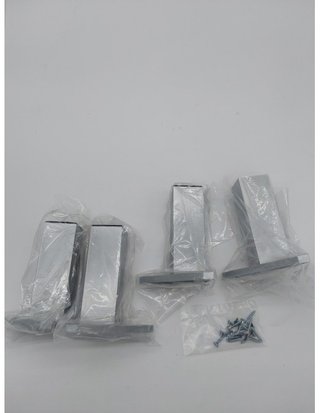 EMUCA - Pies para Muebles de plástico Gris Metalizado - Patas para Mueble - Lote de 4 pies de Altura 120mm con Tornillos de Montaj
