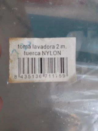 Toma lavadora 2m Tuerca Nylon