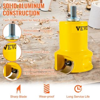 Cortador de Tenón, Diámetro de 1"/25.4mm y 2"/50.8mm, con Cuchillas Curvadas Dobles y Tornillos de Botón Kit Maestro para el Hogar, Cortador de Muebles de Madera de Aluminio y Acero Premium, Herra...