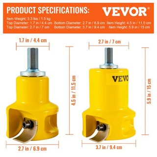Cortador de Tenón, Diámetro de 1"/25.4mm y 2"/50.8mm, con Cuchillas Curvadas Dobles y Tornillos de Botón Kit Maestro para el Hogar, Cortador de Muebles de Madera de Aluminio y Acero Premium, Herra...