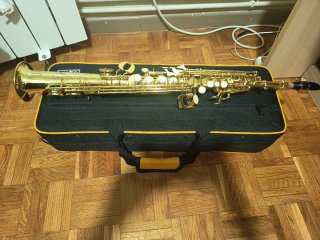 Saxofón Soprano Dorado con Estuche