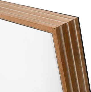 Espejo de Pared y de Apoyo de Madera de Pino con Ganchos Incluidos, 45X125Cm, Madera Natural