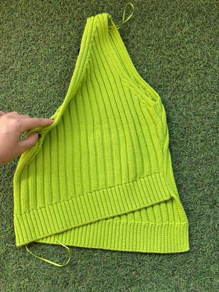 Top Asimétrico NUEVO Un Hombro Verde Lima Canalé M