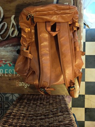 Mochila Marrón Cuero Sintético