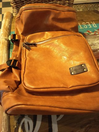 Mochila Marrón Cuero Sintético
