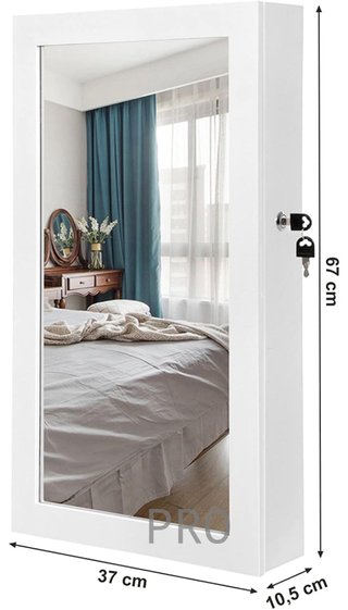 Armario joyero de pared con espejo