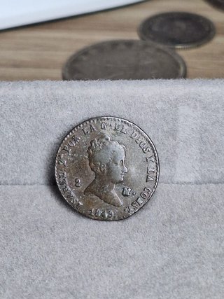 Moneda 2 Maravedís Isabel II 1849