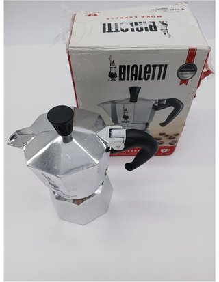Bialetti - Moka Express: Icónica Cafetera Italiana para Espresso - Auténtico Café Italiano - 2 Tazas (90 Ml) - Aluminio - Plata