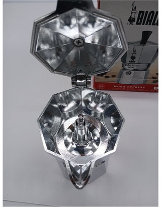 Bialetti - Moka Express: Icónica Cafetera Italiana para Espresso - Auténtico Café Italiano - 2 Tazas (90 Ml) - Aluminio - Plata