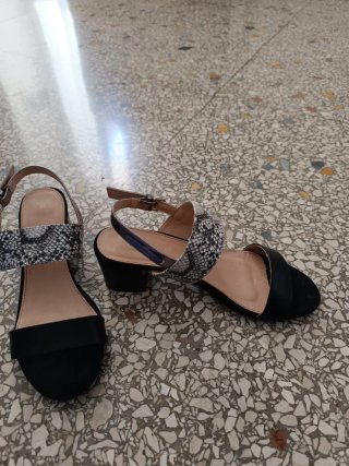 Sandali donna neri e argento