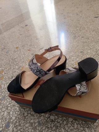 Sandali donna neri e argento