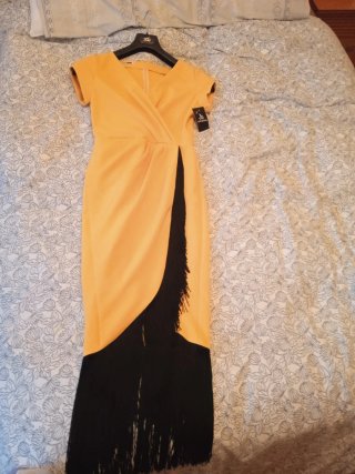 Vestido fiesta amarillo Juan Bernal T.36