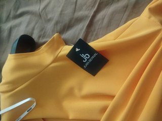Vestido fiesta amarillo Juan Bernal T.36