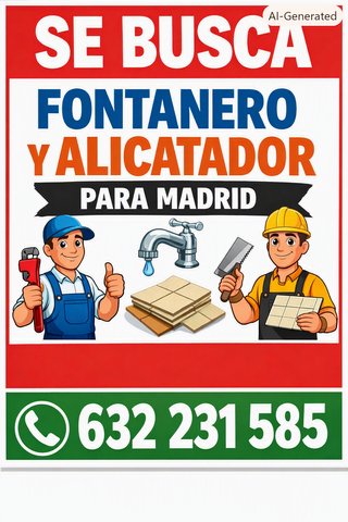 BUSCAMOS FONTANEROS Y ALICATADORES PARA MADRID