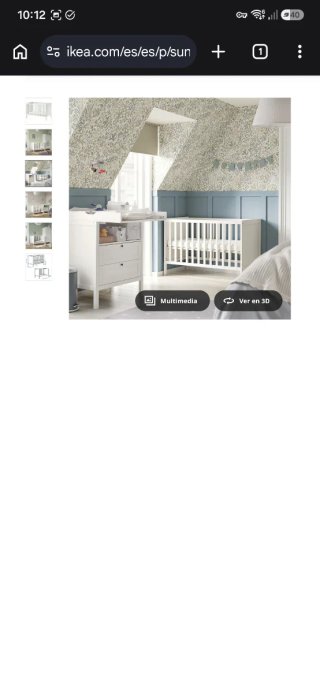 Cuna Ikea Sundvik Blanca 60x120cm