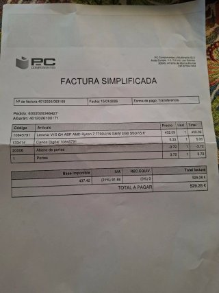 Portátil Lenovo V15