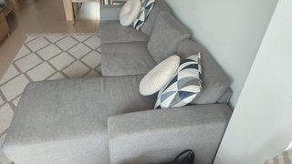 Sofá Cama 3 Plazas Chaise Longue Izquierda Gris