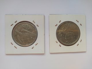 2 MONEDAS 50 PESETAS 1957 *59