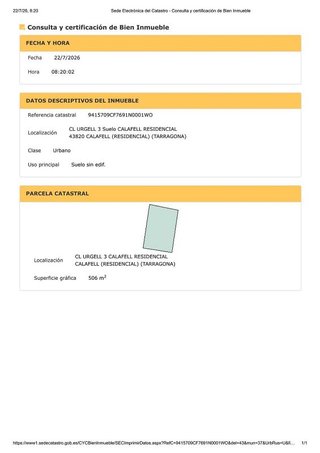 Terreno en venta en Calafell Poble en Calafell