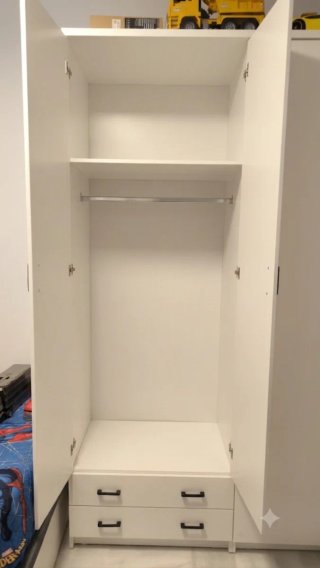 Armario esquinero modular blanco