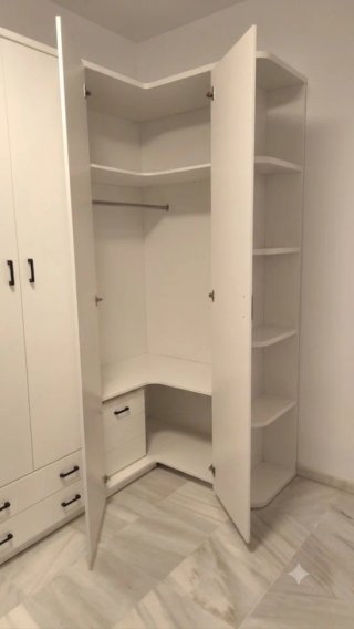 Armario esquinero modular blanco