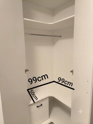 Armario esquinero modular blanco