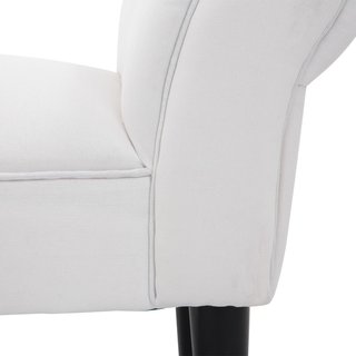 Banco Zapatero Con Brazos Enrollados, Banco Tapizado para Entrada, Blanco, 102X36X51Cm